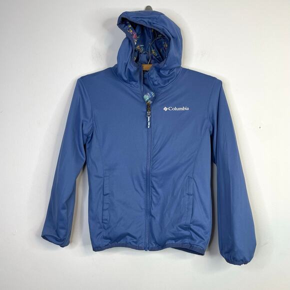 Columbia Hollytree Trail Reversible Lightweight Light Jacket kids Girls S 7 8 - Picture 2 of 11